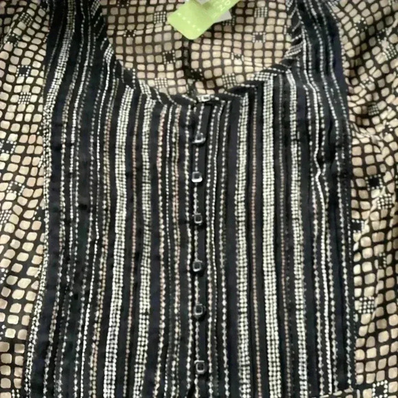 NWT Sigrid Olsen Sheer Top Brown size 16W - Picture 3 of 8